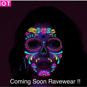 Neon Sugar Skull Face Mask